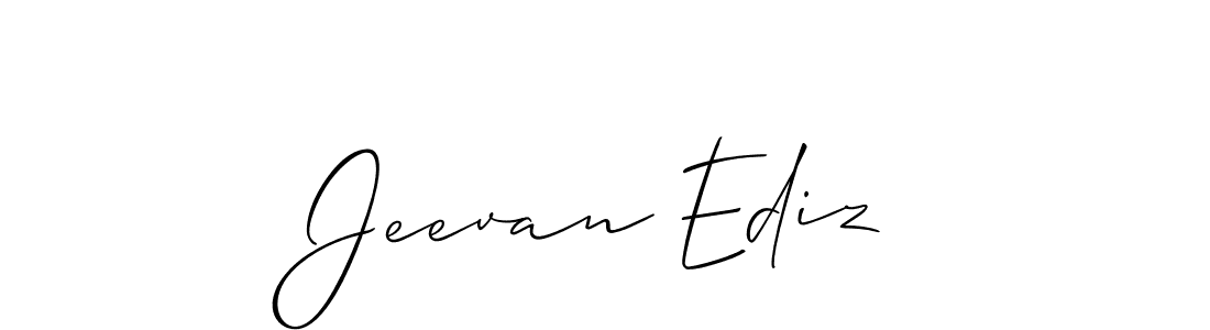 The best way (Allison_Script) to make a short signature is to pick only two or three words in your name. The name Jeevan Ediz include a total of six letters. For converting this name. Jeevan Ediz signature style 2 images and pictures png