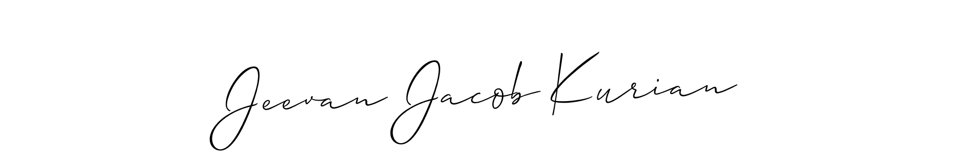 Make a short Jeevan Jacob Kurian signature style. Manage your documents anywhere anytime using Allison_Script. Create and add eSignatures, submit forms, share and send files easily. Jeevan Jacob Kurian signature style 2 images and pictures png