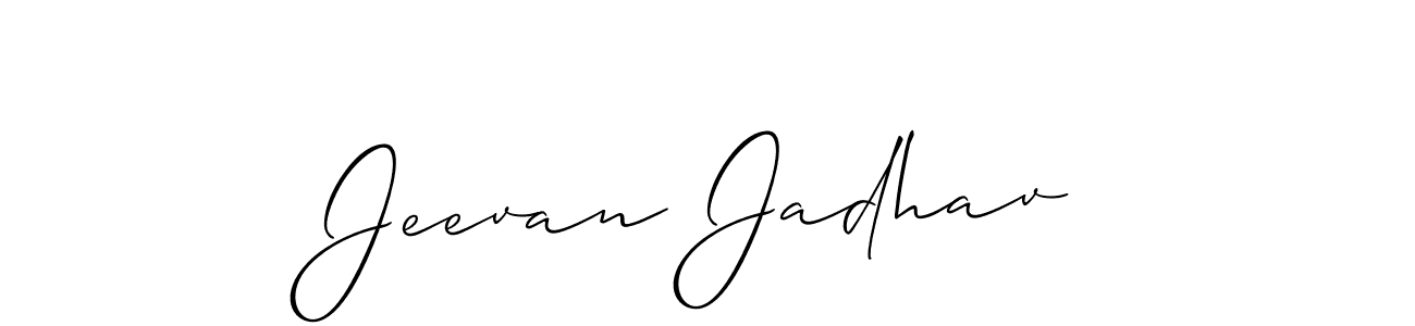 Allison_Script is a professional signature style that is perfect for those who want to add a touch of class to their signature. It is also a great choice for those who want to make their signature more unique. Get Jeevan Jadhav name to fancy signature for free. Jeevan Jadhav signature style 2 images and pictures png