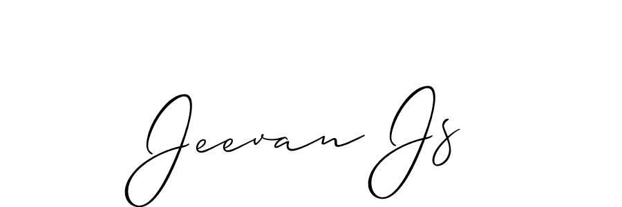 The best way (Allison_Script) to make a short signature is to pick only two or three words in your name. The name Jeevan Js include a total of six letters. For converting this name. Jeevan Js signature style 2 images and pictures png