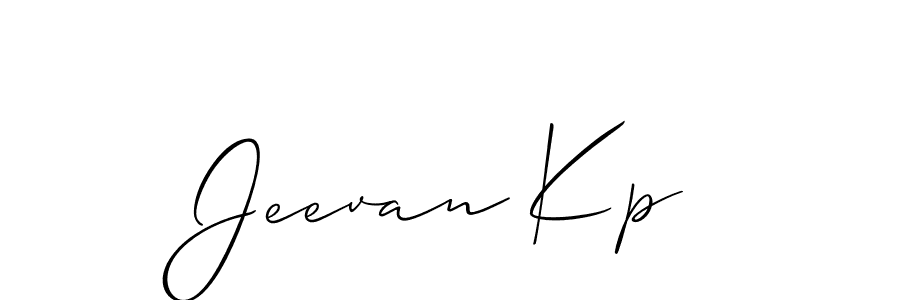 Design your own signature with our free online signature maker. With this signature software, you can create a handwritten (Allison_Script) signature for name Jeevan Kp. Jeevan Kp signature style 2 images and pictures png