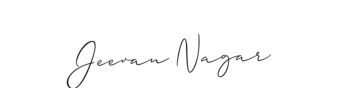 Also You can easily find your signature by using the search form. We will create Jeevan Nagar name handwritten signature images for you free of cost using Allison_Script sign style. Jeevan Nagar signature style 2 images and pictures png