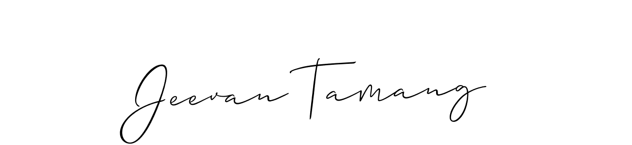 Allison_Script is a professional signature style that is perfect for those who want to add a touch of class to their signature. It is also a great choice for those who want to make their signature more unique. Get Jeevan Tamang name to fancy signature for free. Jeevan Tamang signature style 2 images and pictures png