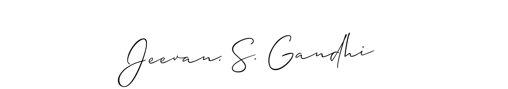 Similarly Allison_Script is the best handwritten signature design. Signature creator online .You can use it as an online autograph creator for name Jeevan. S. Gandhi. Jeevan. S. Gandhi signature style 2 images and pictures png