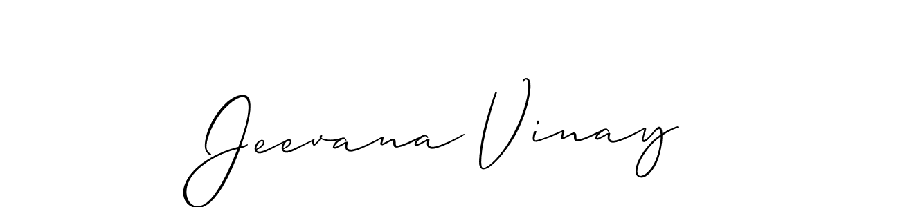 Allison_Script is a professional signature style that is perfect for those who want to add a touch of class to their signature. It is also a great choice for those who want to make their signature more unique. Get Jeevana Vinay name to fancy signature for free. Jeevana Vinay signature style 2 images and pictures png