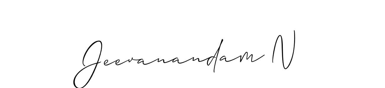 Also we have Jeevanandam N name is the best signature style. Create professional handwritten signature collection using Allison_Script autograph style. Jeevanandam N signature style 2 images and pictures png