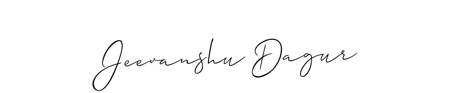 Allison_Script is a professional signature style that is perfect for those who want to add a touch of class to their signature. It is also a great choice for those who want to make their signature more unique. Get Jeevanshu Dagur name to fancy signature for free. Jeevanshu Dagur signature style 2 images and pictures png