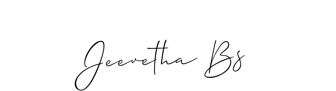How to make Jeevetha Bs name signature. Use Allison_Script style for creating short signs online. This is the latest handwritten sign. Jeevetha Bs signature style 2 images and pictures png