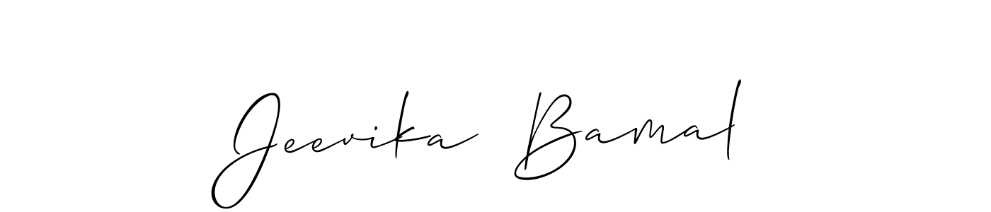 Use a signature maker to create a handwritten signature online. With this signature software, you can design (Allison_Script) your own signature for name Jeevika  Bamal. Jeevika  Bamal signature style 2 images and pictures png