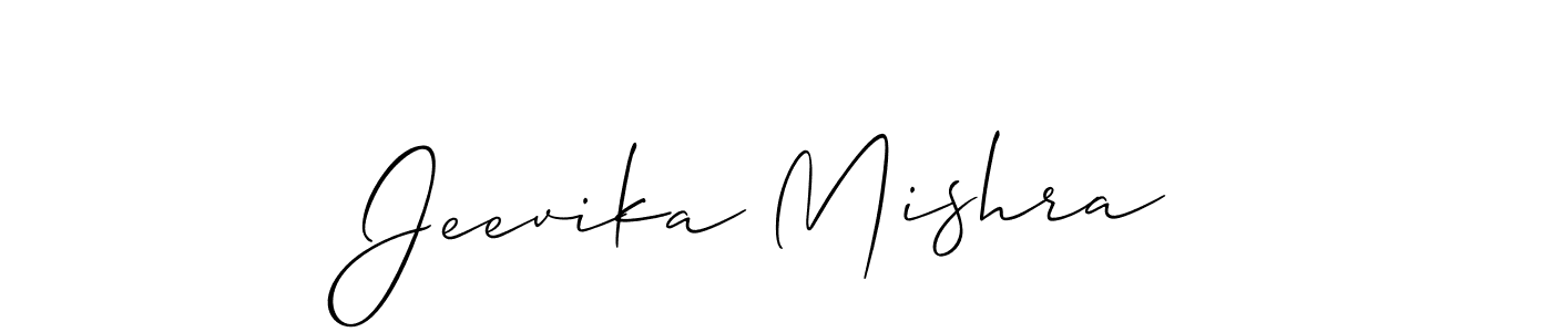 How to make Jeevika Mishra signature? Allison_Script is a professional autograph style. Create handwritten signature for Jeevika Mishra name. Jeevika Mishra signature style 2 images and pictures png