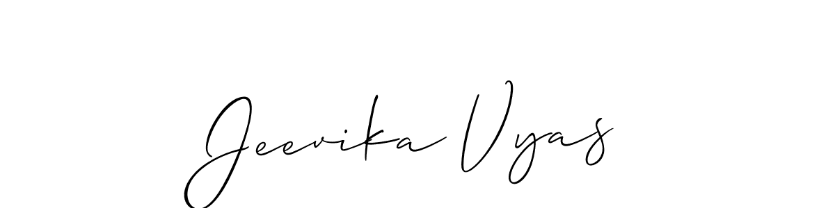 Use a signature maker to create a handwritten signature online. With this signature software, you can design (Allison_Script) your own signature for name Jeevika Vyas. Jeevika Vyas signature style 2 images and pictures png