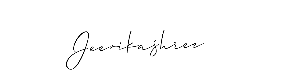 It looks lik you need a new signature style for name Jeevikashree. Design unique handwritten (Allison_Script) signature with our free signature maker in just a few clicks. Jeevikashree signature style 2 images and pictures png