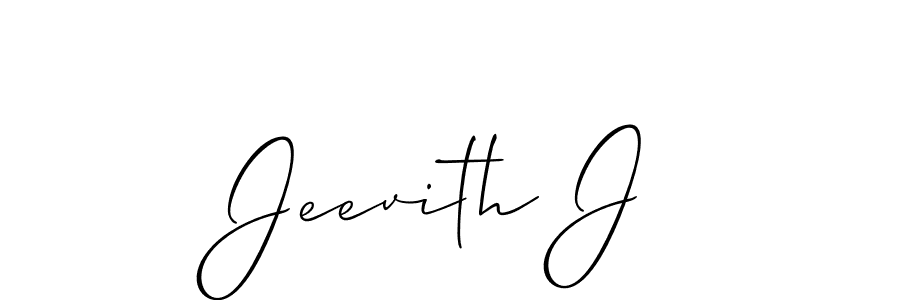 Create a beautiful signature design for name Jeevith J. With this signature (Allison_Script) fonts, you can make a handwritten signature for free. Jeevith J signature style 2 images and pictures png