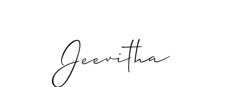 How to make Jeevitha signature? Allison_Script is a professional autograph style. Create handwritten signature for Jeevitha name. Jeevitha signature style 2 images and pictures png