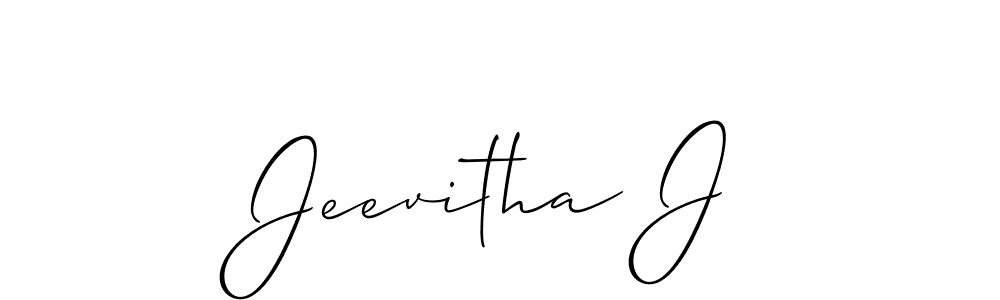 Design your own signature with our free online signature maker. With this signature software, you can create a handwritten (Allison_Script) signature for name Jeevitha J. Jeevitha J signature style 2 images and pictures png