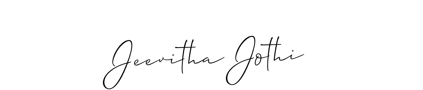 Use a signature maker to create a handwritten signature online. With this signature software, you can design (Allison_Script) your own signature for name Jeevitha Jothi. Jeevitha Jothi signature style 2 images and pictures png