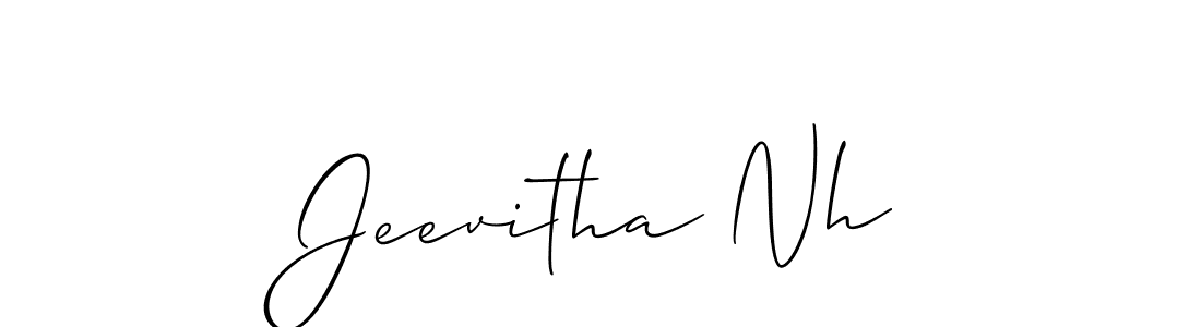 if you are searching for the best signature style for your name Jeevitha Nh. so please give up your signature search. here we have designed multiple signature styles  using Allison_Script. Jeevitha Nh signature style 2 images and pictures png