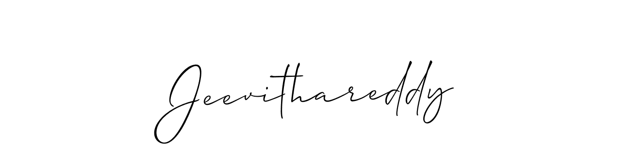 Use a signature maker to create a handwritten signature online. With this signature software, you can design (Allison_Script) your own signature for name Jeevithareddy. Jeevithareddy signature style 2 images and pictures png