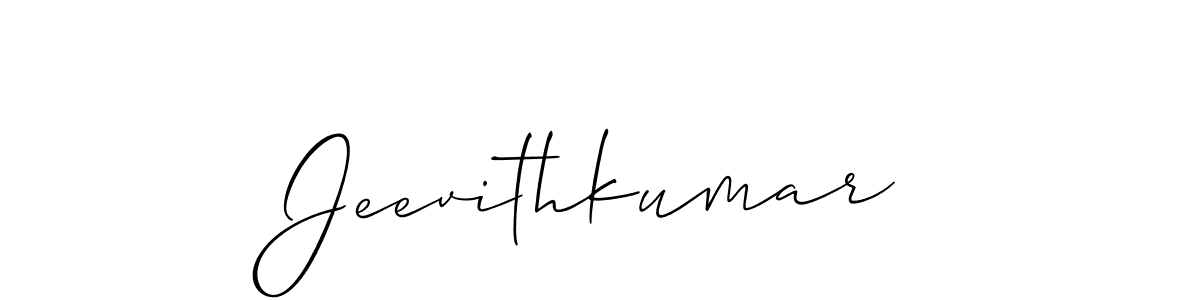 Similarly Allison_Script is the best handwritten signature design. Signature creator online .You can use it as an online autograph creator for name Jeevithkumar. Jeevithkumar signature style 2 images and pictures png