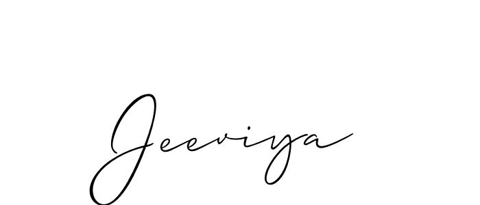 How to make Jeeviya name signature. Use Allison_Script style for creating short signs online. This is the latest handwritten sign. Jeeviya signature style 2 images and pictures png