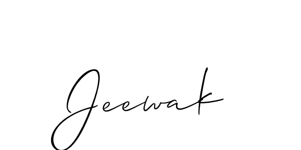 Use a signature maker to create a handwritten signature online. With this signature software, you can design (Allison_Script) your own signature for name Jeewak. Jeewak signature style 2 images and pictures png