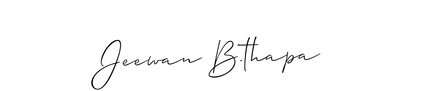 How to make Jeewan B.thapa signature? Allison_Script is a professional autograph style. Create handwritten signature for Jeewan B.thapa name. Jeewan B.thapa signature style 2 images and pictures png