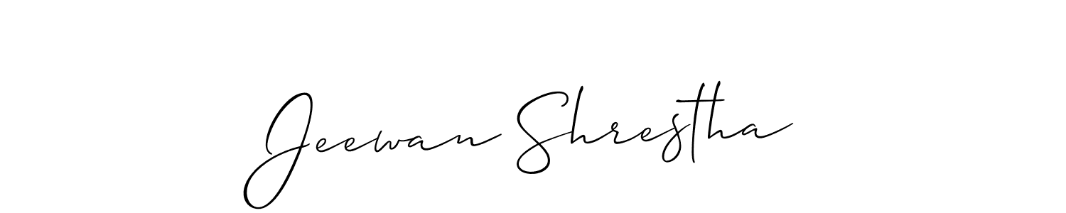 Make a beautiful signature design for name Jeewan Shrestha. With this signature (Allison_Script) style, you can create a handwritten signature for free. Jeewan Shrestha signature style 2 images and pictures png