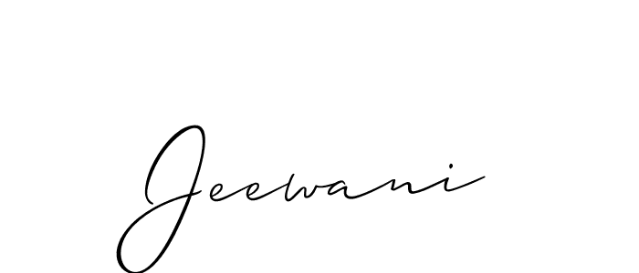 It looks lik you need a new signature style for name Jeewani. Design unique handwritten (Allison_Script) signature with our free signature maker in just a few clicks. Jeewani signature style 2 images and pictures png