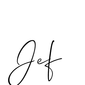 Create a beautiful signature design for name Jef. With this signature (Allison_Script) fonts, you can make a handwritten signature for free. Jef signature style 2 images and pictures png