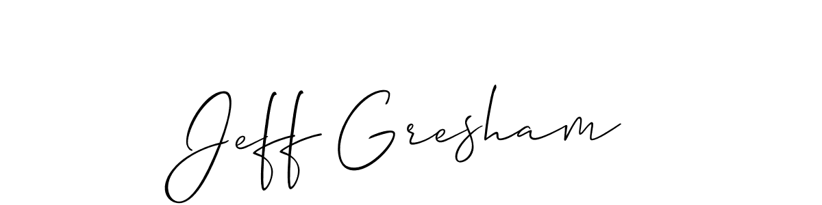 Also You can easily find your signature by using the search form. We will create Jeff Gresham name handwritten signature images for you free of cost using Allison_Script sign style. Jeff Gresham signature style 2 images and pictures png