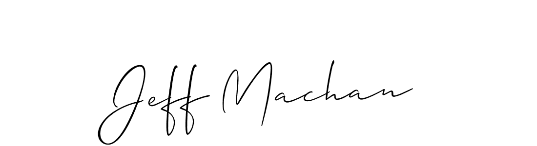 Also we have Jeff Machan name is the best signature style. Create professional handwritten signature collection using Allison_Script autograph style. Jeff Machan signature style 2 images and pictures png