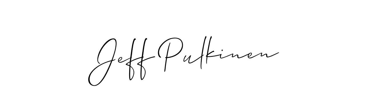 Use a signature maker to create a handwritten signature online. With this signature software, you can design (Allison_Script) your own signature for name Jeff Pulkinen. Jeff Pulkinen signature style 2 images and pictures png