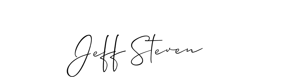 The best way (Allison_Script) to make a short signature is to pick only two or three words in your name. The name Jeff Steven include a total of six letters. For converting this name. Jeff Steven signature style 2 images and pictures png