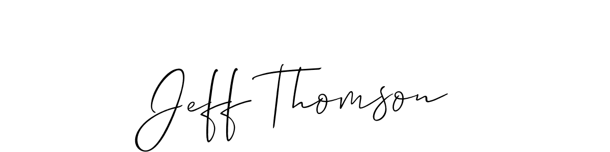 Also You can easily find your signature by using the search form. We will create Jeff Thomson name handwritten signature images for you free of cost using Allison_Script sign style. Jeff Thomson signature style 2 images and pictures png