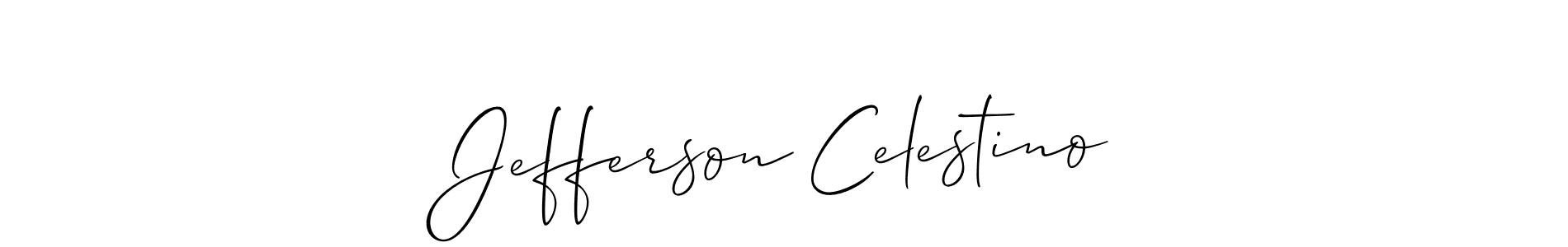 How to make Jefferson Celestino name signature. Use Allison_Script style for creating short signs online. This is the latest handwritten sign. Jefferson Celestino signature style 2 images and pictures png