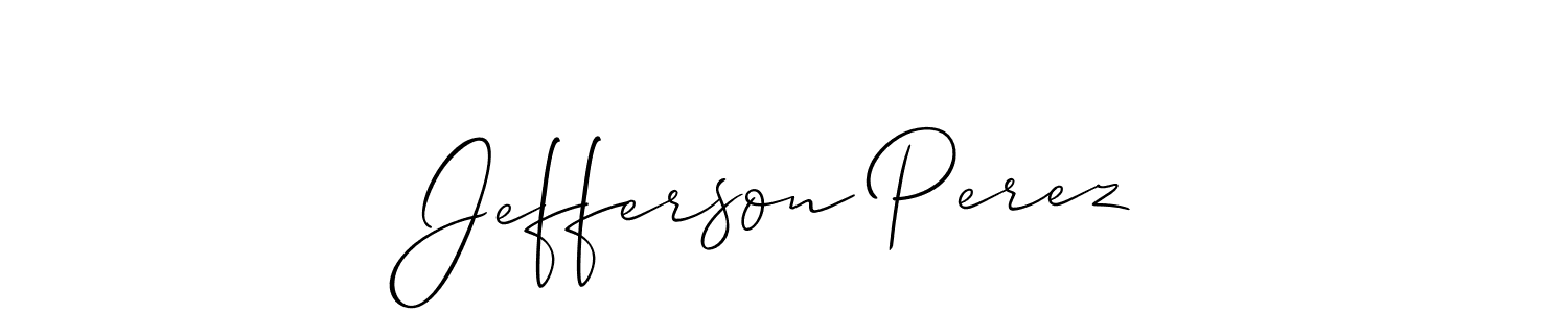 Also You can easily find your signature by using the search form. We will create Jefferson Perez name handwritten signature images for you free of cost using Allison_Script sign style. Jefferson Perez signature style 2 images and pictures png