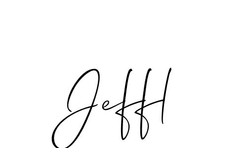 How to make Jeffl name signature. Use Allison_Script style for creating short signs online. This is the latest handwritten sign. Jeffl signature style 2 images and pictures png