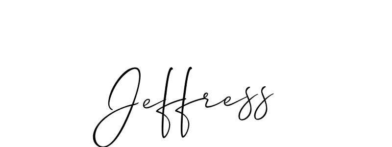 You should practise on your own different ways (Allison_Script) to write your name (Jeffress) in signature. don't let someone else do it for you. Jeffress signature style 2 images and pictures png
