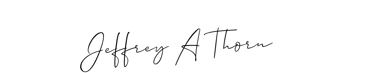 Jeffrey A Thorn stylish signature style. Best Handwritten Sign (Allison_Script) for my name. Handwritten Signature Collection Ideas for my name Jeffrey A Thorn. Jeffrey A Thorn signature style 2 images and pictures png