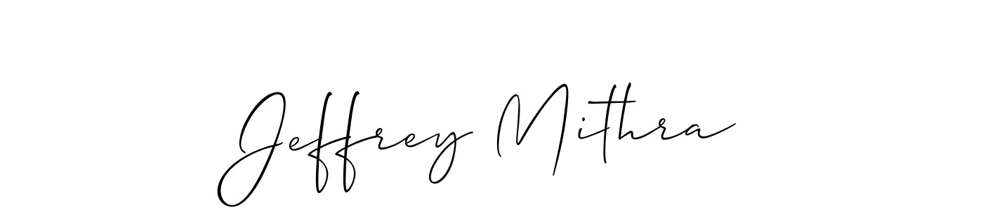 The best way (Allison_Script) to make a short signature is to pick only two or three words in your name. The name Jeffrey Mithra include a total of six letters. For converting this name. Jeffrey Mithra signature style 2 images and pictures png