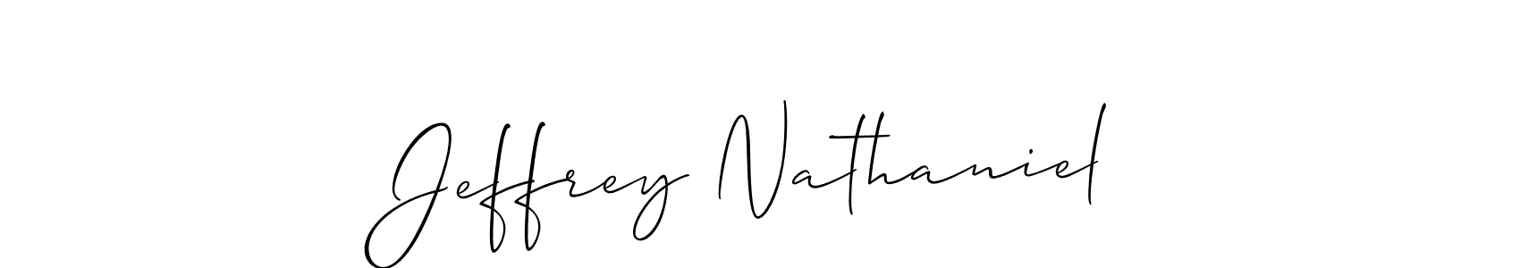 You should practise on your own different ways (Allison_Script) to write your name (Jeffrey Nathaniel) in signature. don't let someone else do it for you. Jeffrey Nathaniel signature style 2 images and pictures png