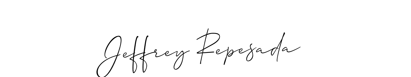 Check out images of Autograph of Jeffrey Repesada name. Actor Jeffrey Repesada Signature Style. Allison_Script is a professional sign style online. Jeffrey Repesada signature style 2 images and pictures png