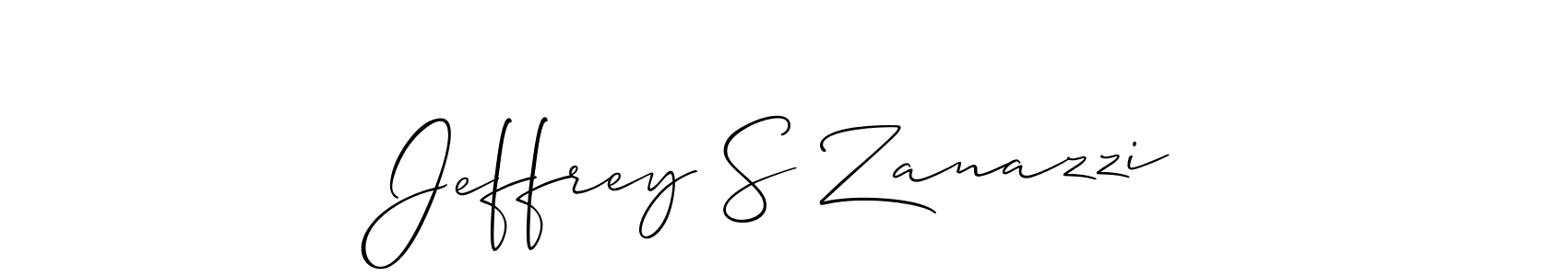 Jeffrey S Zanazzi stylish signature style. Best Handwritten Sign (Allison_Script) for my name. Handwritten Signature Collection Ideas for my name Jeffrey S Zanazzi. Jeffrey S Zanazzi signature style 2 images and pictures png