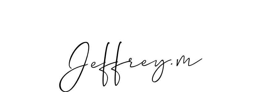 It looks lik you need a new signature style for name Jeffrey.m. Design unique handwritten (Allison_Script) signature with our free signature maker in just a few clicks. Jeffrey.m signature style 2 images and pictures png