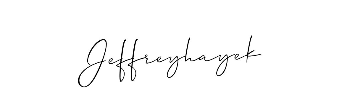 Use a signature maker to create a handwritten signature online. With this signature software, you can design (Allison_Script) your own signature for name Jeffreyhayek. Jeffreyhayek signature style 2 images and pictures png