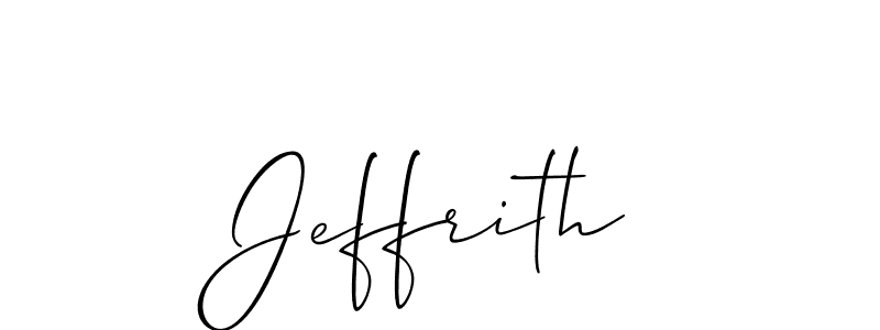 if you are searching for the best signature style for your name Jeffrith. so please give up your signature search. here we have designed multiple signature styles  using Allison_Script. Jeffrith signature style 2 images and pictures png