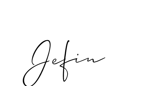 How to make Jefin signature? Allison_Script is a professional autograph style. Create handwritten signature for Jefin name. Jefin signature style 2 images and pictures png