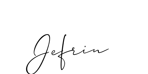 How to make Jefrin signature? Allison_Script is a professional autograph style. Create handwritten signature for Jefrin name. Jefrin signature style 2 images and pictures png