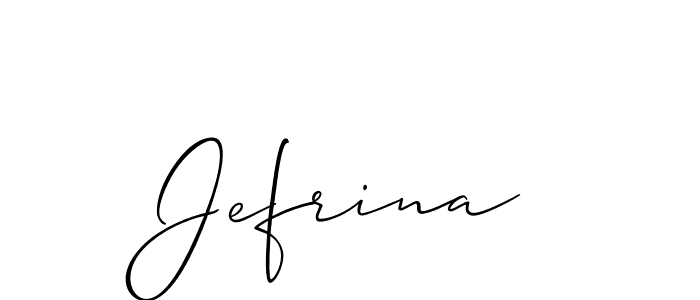 How to make Jefrina signature? Allison_Script is a professional autograph style. Create handwritten signature for Jefrina name. Jefrina signature style 2 images and pictures png