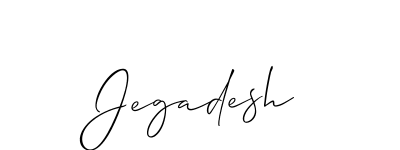 Use a signature maker to create a handwritten signature online. With this signature software, you can design (Allison_Script) your own signature for name Jegadesh. Jegadesh signature style 2 images and pictures png